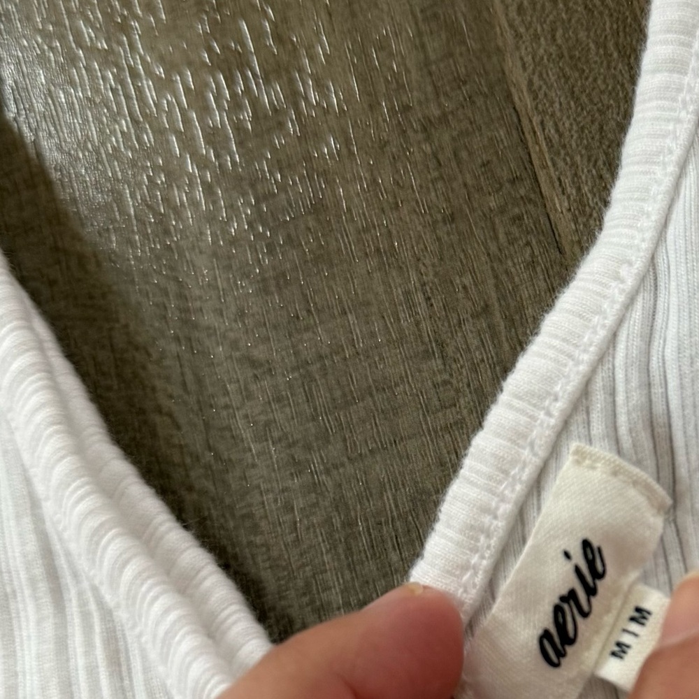 NEW Aerie White Ribbed Double V Neck Henley Bodycon Maxi Dress - Picture 3 of 9
